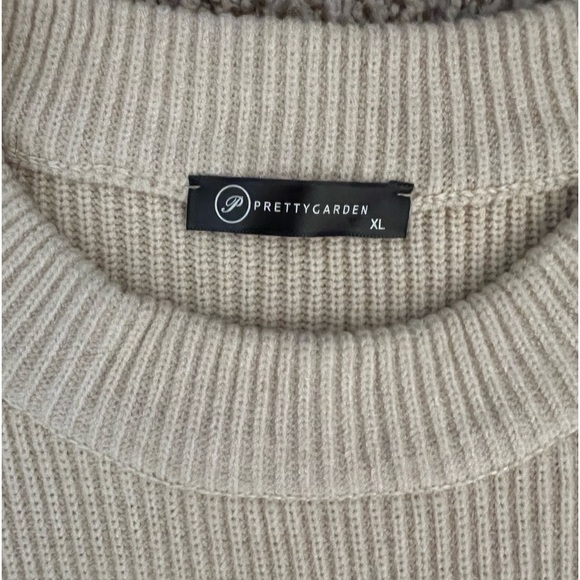 Long Lantern Sleeve Crewneck Ribbed Pullover Striped Sweater Pretty Garden XL - Picture 4 of 9